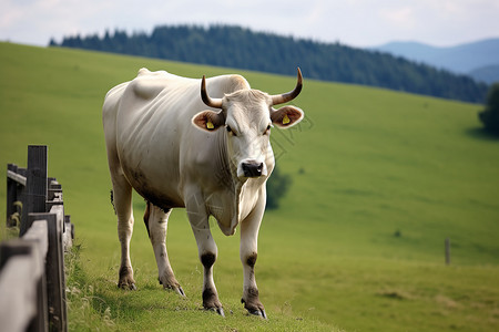 草地上吃草的牛高清图片