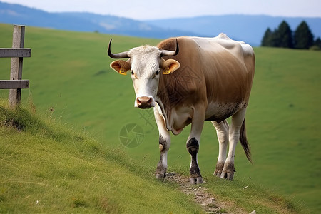 农田上的牛农村牛草甸高清图片