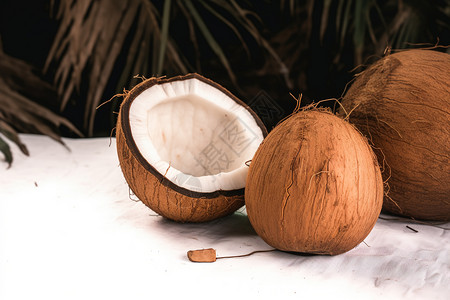 健康美味的椰子背景图片