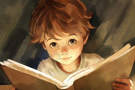 看书的男孩背景图片