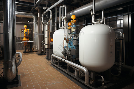 水控制工厂室内天然气储罐背景