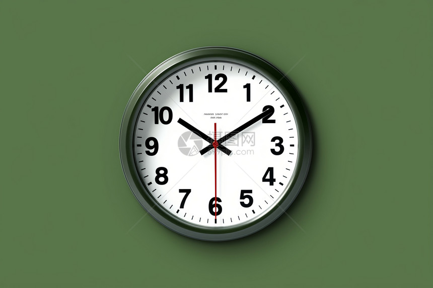绿色背景上的时钟图片