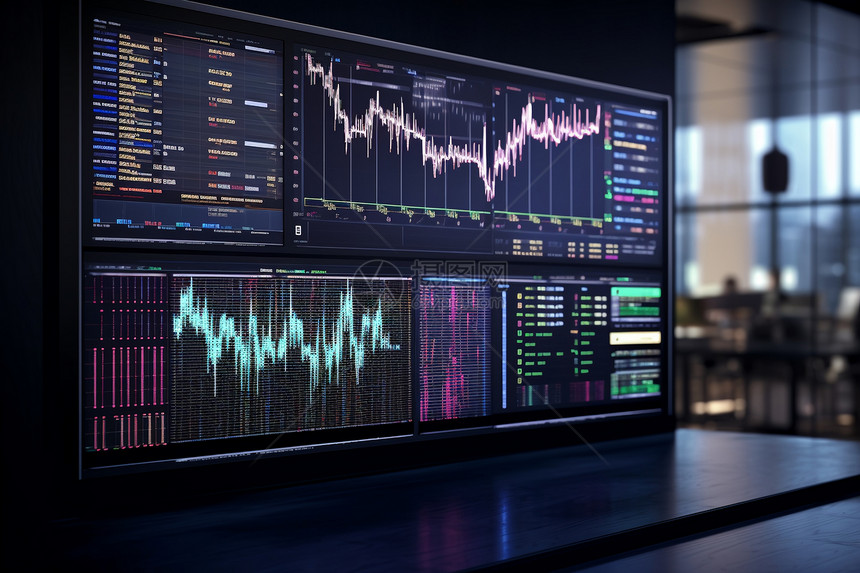 现代证券交易的电脑屏幕图片