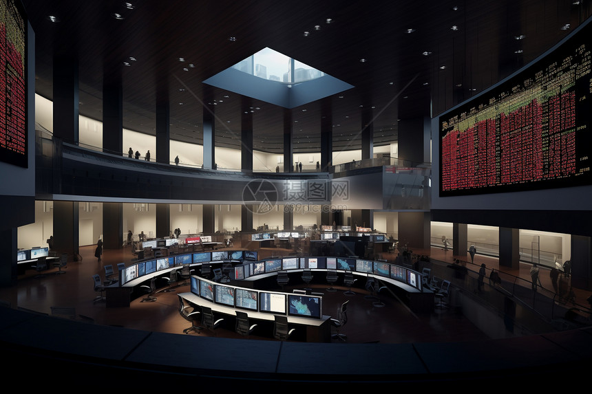 证券交易所的电脑图片