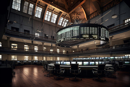 现代化的股市证券交易所图片