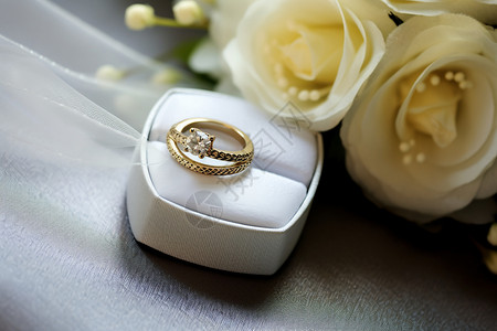 美丽的婚礼戒指高清图片