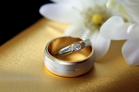 珠宝花朵边框奢侈品钻石戒指背景