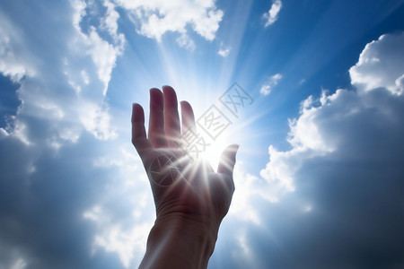 太阳崇拜崇拜信仰的手势背景