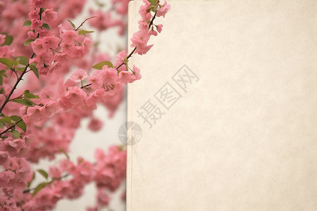 盛开的桃花粉红色纱纸高清图片