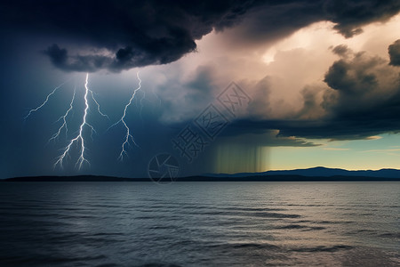 海上暴雨海面上的暴雨背景