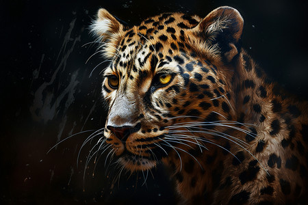 凶猛的豹子画豹子加高清图片