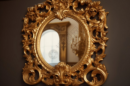古典的金色镜子图片
