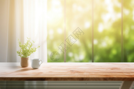 厅里的木桌背景图片