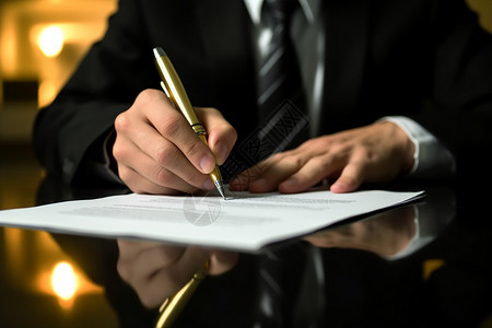 协议文档签写文件的商人背景