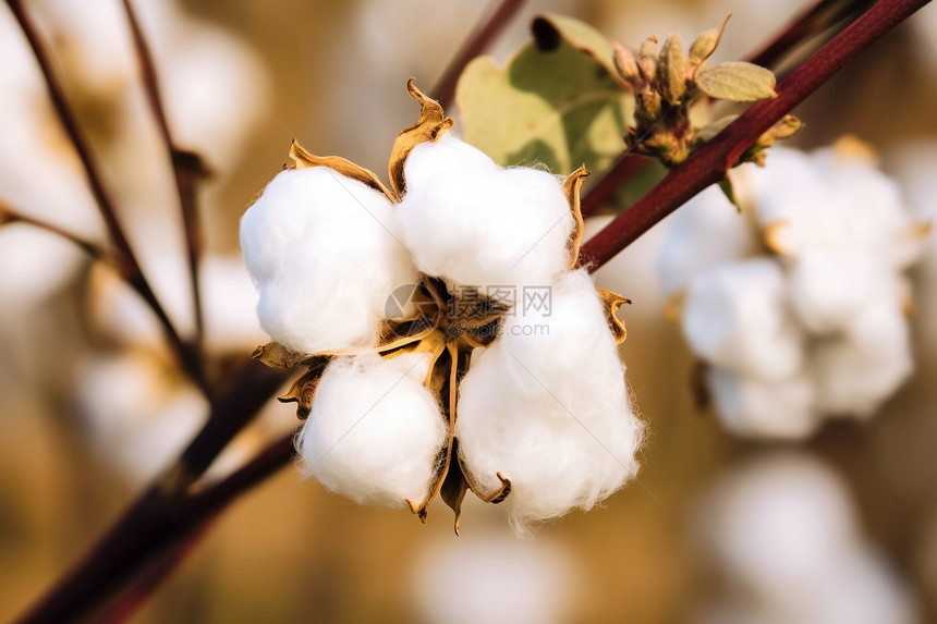 农业棉花种植田图片