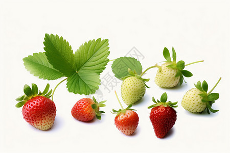 未成熟浆果新鲜水果的草莓背景