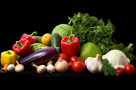 新鲜营养的蔬菜背景图片