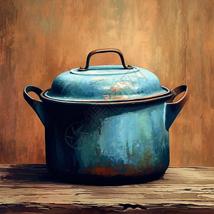 绘画的铁锅背景图片