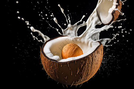 椰子制作的椰奶图片