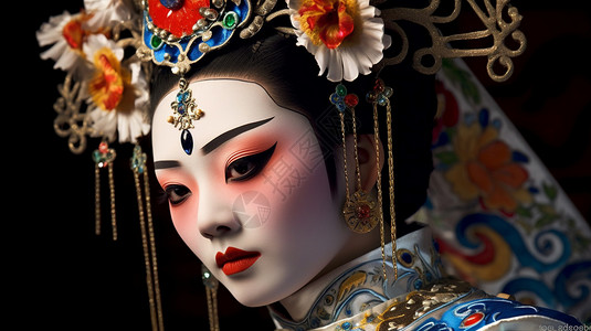 继承传统文化的京剧女孩背景图片