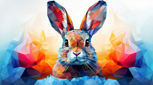 独特抽象的兔子背景图片
