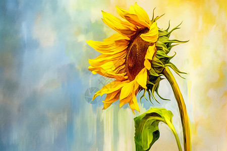 油画向日葵背景图片