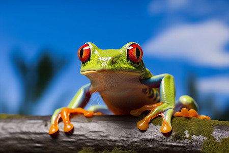 小树蛙野生动物鼓胀高清图片