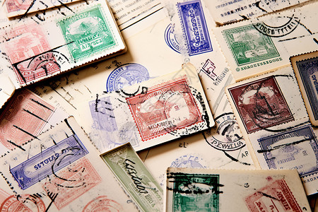 世界安全邮票上的邮票戳背景