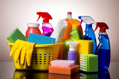 洗涤剂橡胶清洁卫生打扫工具背景