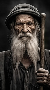 成熟的老年农民图片