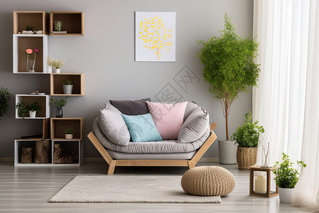 客厅沙发软装设计背景图片