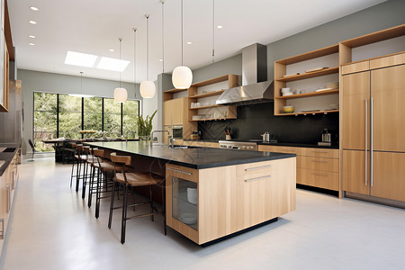 不锈钢风现代风室内厨房装修风格背景