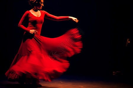 红裙跳舞骷髅女人在跳舞背景