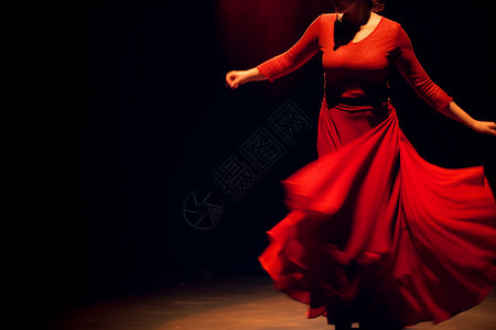 妇女节舞蹈红色裙背景