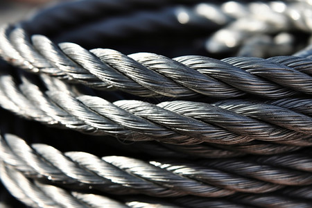 工业制造的金属电缆高清图片