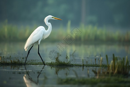 湿地上的白鹭高清图片