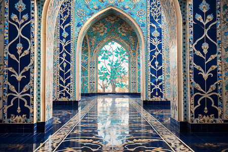 乌兹别克斯坦的建筑景观背景图片