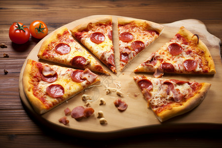 平均分块的披萨图片