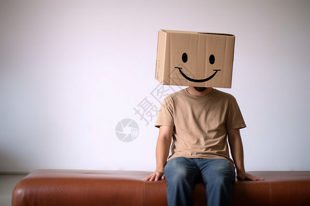 微笑的人纸箱唛头高清图片