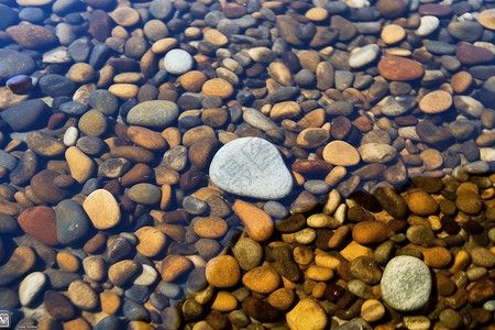 清澈河底的鹅卵石图片素材