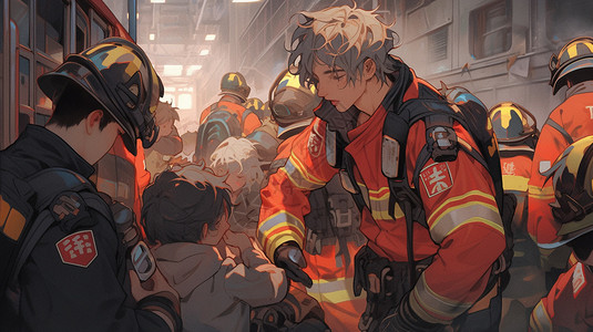卡通的消防员背景图片