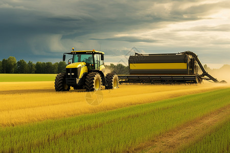 现代小麦收割机高清图片
