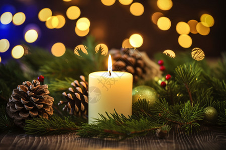庆祝圣诞节的烛火背景图片
