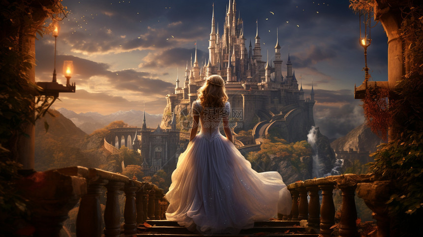 童话城堡里面的公主图片