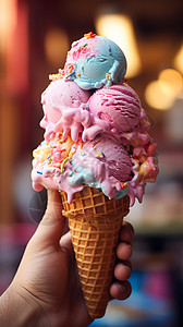 好吃的火炬冰淇淋高清图片