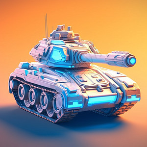 武器模型生动活泼的坦克绘画插画