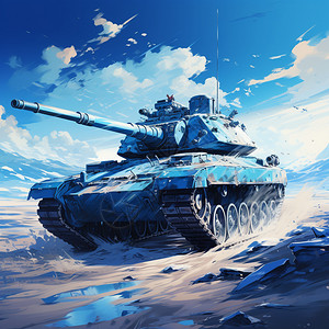 坦克军事军事氛围中的坦克插画