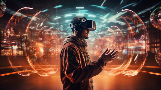 VR未来技术特效背景图片