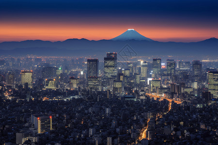 壮观的城市夜景背景图片