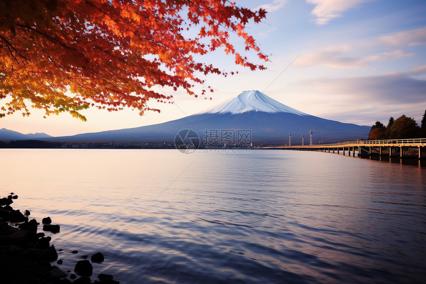 美丽的富士山景观图片